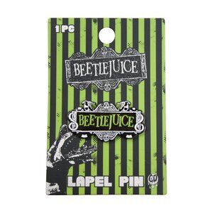 Beetlejuice Enamel Pin - 80s Funny Halloween Horror Movie Logo Apparel Gift NWT